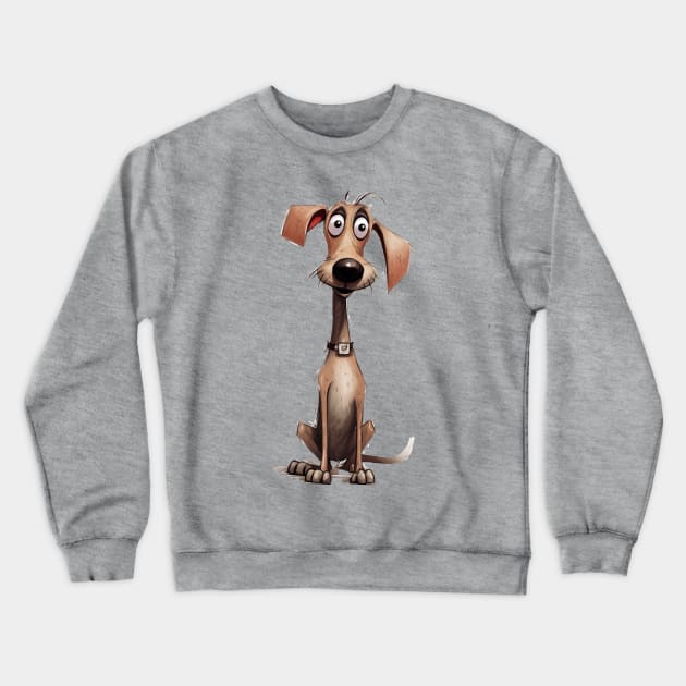 Funny Happy Coward Dog Crewneck Sweatshirt by JunkyDotCom